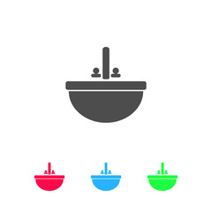 Washbasin icon flat.