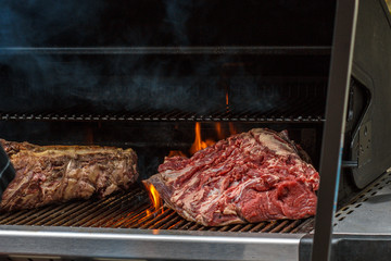 piece of meat on the grill