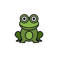 Frog. Filled color icon. Animal vector illustration