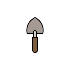 Gardening shovel. Filled color icon. Tool vector illustration