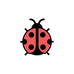 Ladybug. Filled color icon. Animal vector illustration
