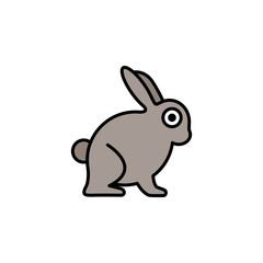 Fototapeta na wymiar Rabbit. Filled color icon. Animal vector illustration