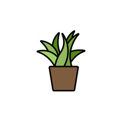 Plant. Filled color icon. Nature vector illustration