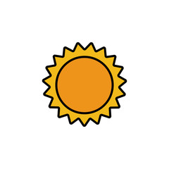 Sun. Filled color icon. Weather vector illustration
