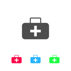 Obraz premium Medicine chest icon flat.