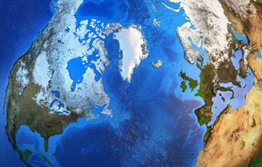 Arctic, North Pole and Greenland from space © mozZz