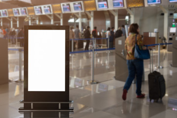 blank advertising billboard at airport background large LCD advertisement