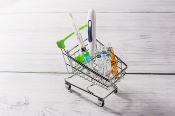 drugs against the coronavirus and influenza. Tablets and vaccines against the disease.