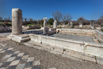 Roman water pool  with statues in Aphrodisias, Geyre, Caria, Turkey