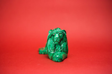 Proud Green Lion Figurine
