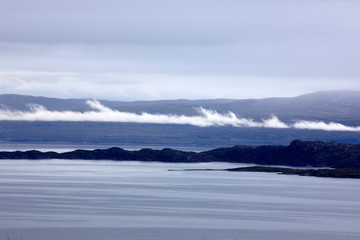 Trotternish - Skye Island (Scotland), UK - August 13, 2018: The landscape from Old Man of Storr, Trotternish, Isle of Skye, Inner Hebrides, Scotland, United Kingdom