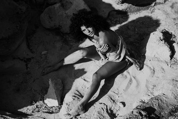 Naked girl in the beach