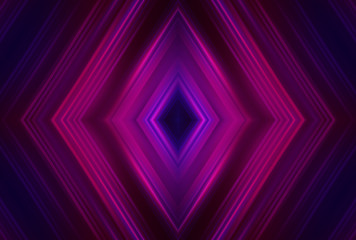 Dark abstract background with UV neon glow, blurred light lines, waves. Blue-pink neon light