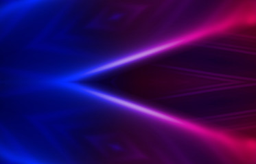 Dark abstract background with UV neon glow, blurred light lines, waves. Blue-pink neon light