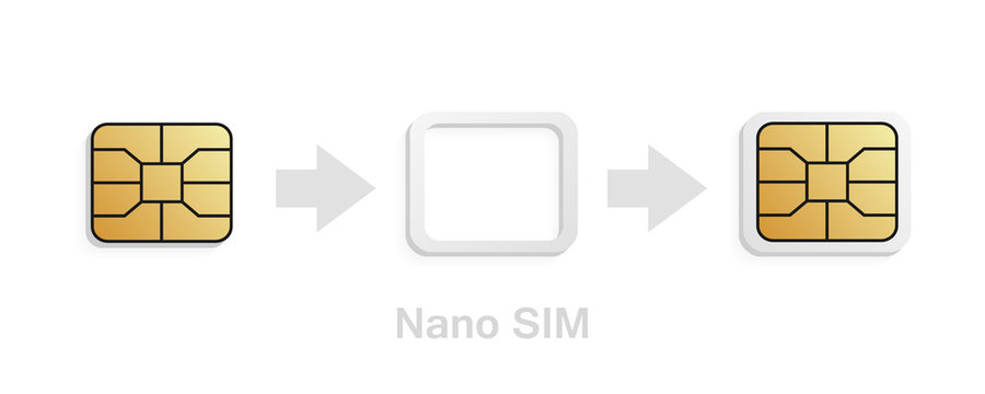 eSIM to Nano SIM card adapter. Realistic phone sim-card converter kit.  Stock Vector | Adobe Stock