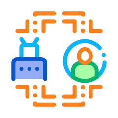 Obraz premium human automation in robot icon vector. human automation in robot sign. color contour symbol illustration