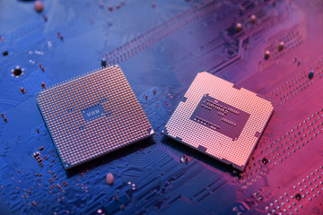Circuit board. Technology background. Central Computer Processors CPU concept. Motherboard digital...