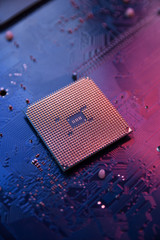 Circuit board. Technology background. Central Computer Processors CPU concept. Motherboard digital...