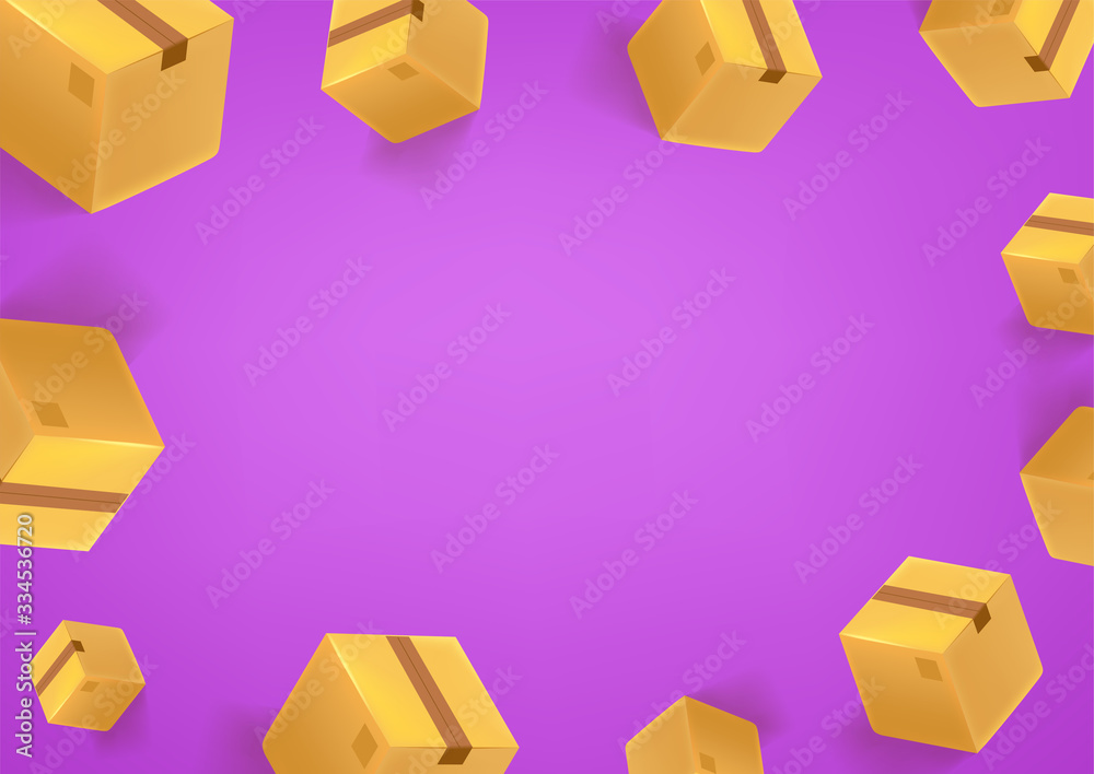 Aufkleber purple wallpaper with boxes. social media message vector background. copy space for a text