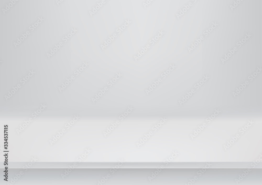 Poster clean grey table vector mockup. template for a design