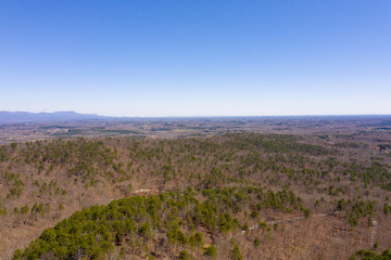 Blue Sky aerial at Paris Mountain Near Greenville SC and the Blue Ridge Mountains