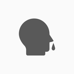 snot icon, runny nose vector