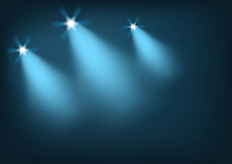 Illuminated stage with bright lights