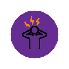 headache line icon, vector illustration
