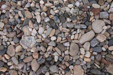 river gravel at beach closeup