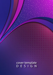 Abstract colorful background of shiny smooth wavy lines and curved shapes. Template for a business project.