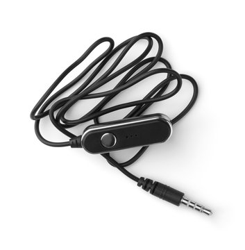 Top view of mini 3.5mm lapel clip-on microphone