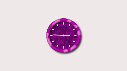 Pink 3d wall clock icon,pink clock icon,white background 3d clock icon