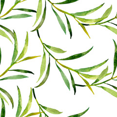 Tree branches seamless pattern.Image on white and color background.
