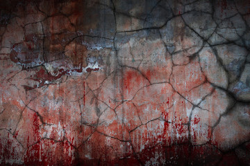Abstract background in the grunge style. Old concrete wall with cracks