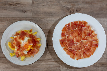 chips with egg and ham