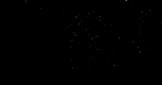 Flying dust particles on a black background