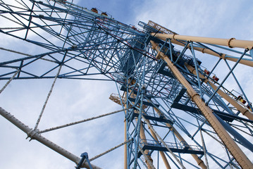 Fototapeta premium Ferris wheel in an amusement park, amusement park.