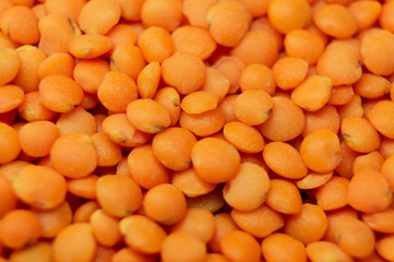 Lentil groats close-up. Closeup