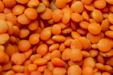 Lentil groats close-up. Closeup