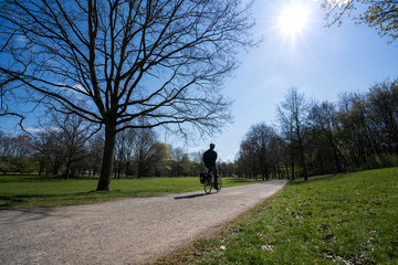 Obraz premium City park at daytime, Cologne, Germany