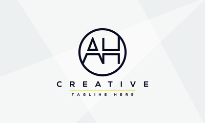 AH Letter Logo Design. Creative Modern A H Letters icon vector Illustration.