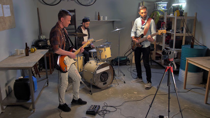 Music band having repetition in garage