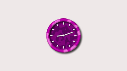 Pink army design clock icon,White background on wall clock,3d clock icon