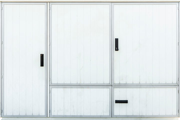 Front of the power box with the few white doors