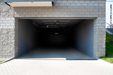 Entrance of underground car garage