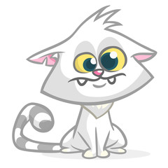 Cute and funny cartoon cat. Vector illustration