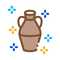finished clay vase icon vector. finished clay vase sign. color contour symbol illustration
