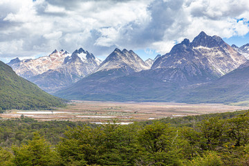 Landscape of mountains of Ushuaia - Argentina