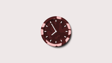 White background red army design clock icon,clock icon,3d wall clock icon