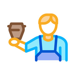 ready-made potter icon vector. ready-made potter sign. color contour symbol illustration